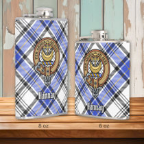 Clan Hannay Crest over Tartan Flask