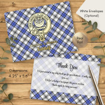 Clan Hannay Crest over Tartan Foil Invitation Postcard