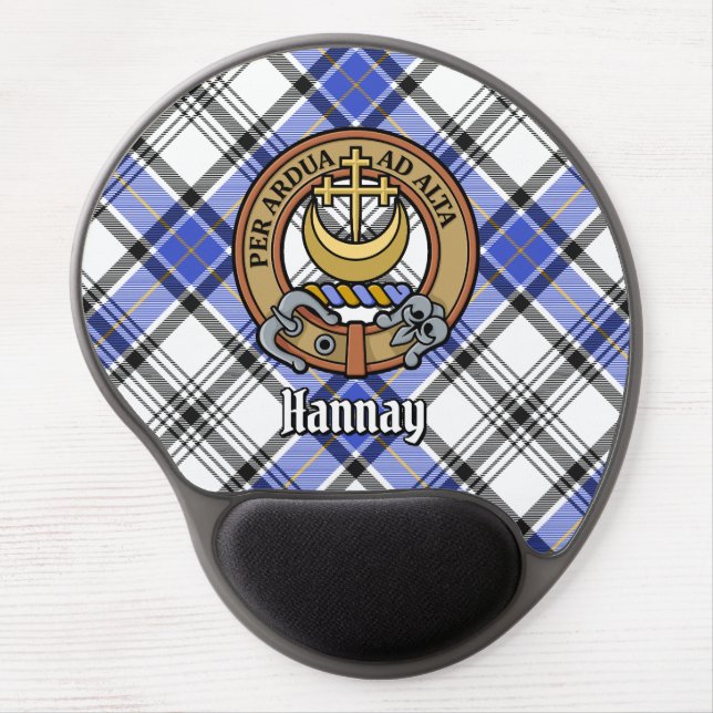 Clan Hannay Crest over Tartan Gel Mouse Pad (Front)