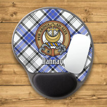 Clan Hannay Crest over Tartan Gel Mouse Pad
