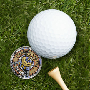 Clan Hannay Crest over Tartan Golf Ball Marker