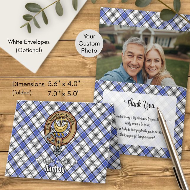 Clan Hannay Crest over Tartan Invitation (Creator Uploaded)