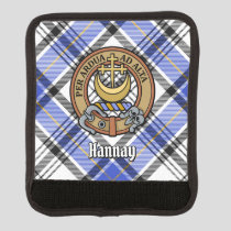 Clan Hannay Crest over Tartan Luggage Handle Wrap
