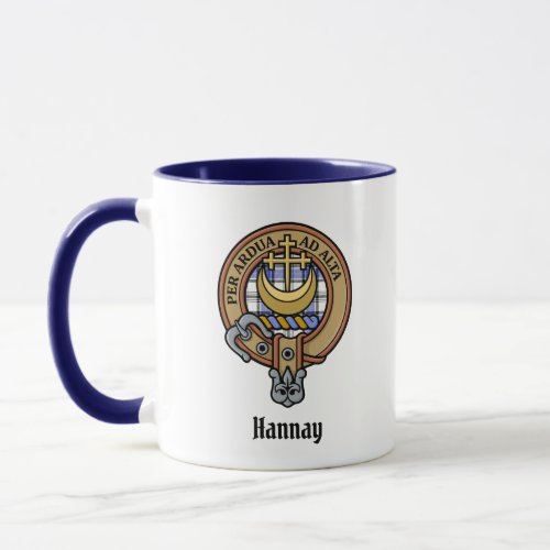 Clan Hannay Crest over Tartan Mug