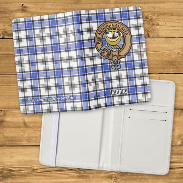 Clan Hannay Crest over Tartan Passport Holder (Creator Uploaded)