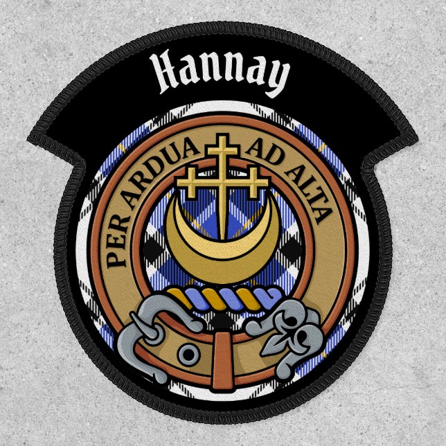 Clan Hannay Crest over Tartan Patch (Front)