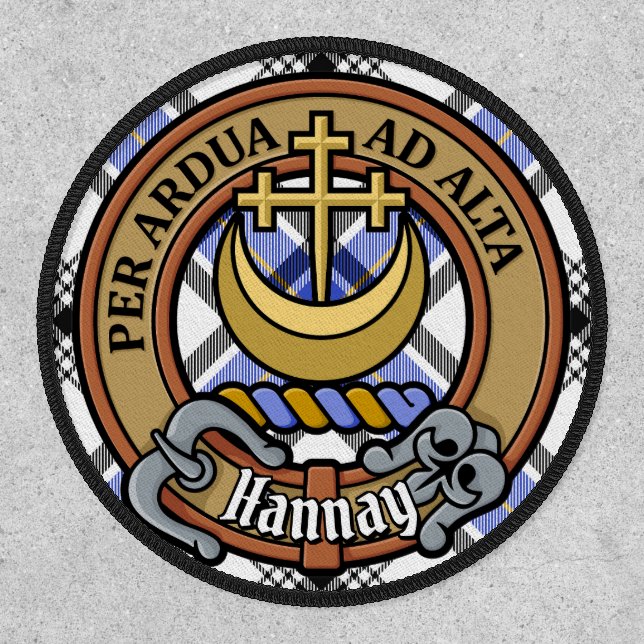 Clan Hannay Crest over Tartan Patch (Front)