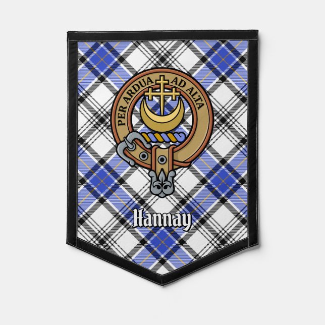 Clan Hannay Crest over Tartan Pennant (Front)