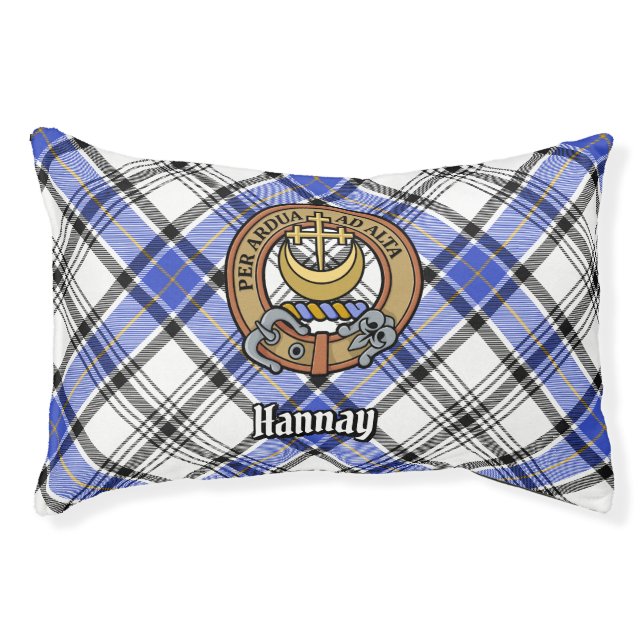 Clan Hannay Crest over Tartan Pet Bed (Front)
