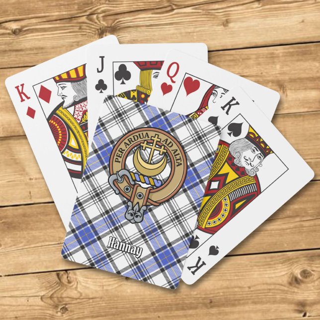 Clan Hannay Crest over Tartan Poker Cards (Creator Uploaded)