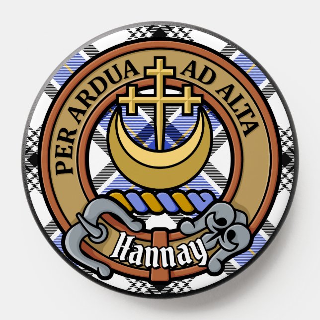Clan Hannay Crest over Tartan PopSocket (Popsocket)