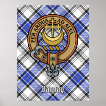 Clan Hannay Crest over Tartan Poster