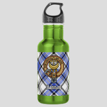 Clan Hannay Crest over Tartan Stainless Steel Water Bottle