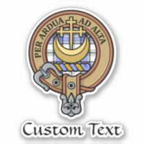 Clan Hannay Crest over Tartan Sticker