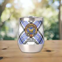 Clan Hannay Crest over Tartan Thermal Wine Tumbler