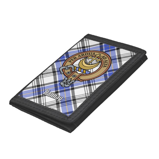 Clan Hannay Crest over Tartan Trifold Wallet (Bottom)