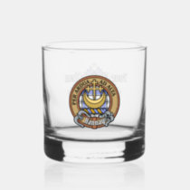 Clan Hannay Crest over Tartan Whiskey Glass