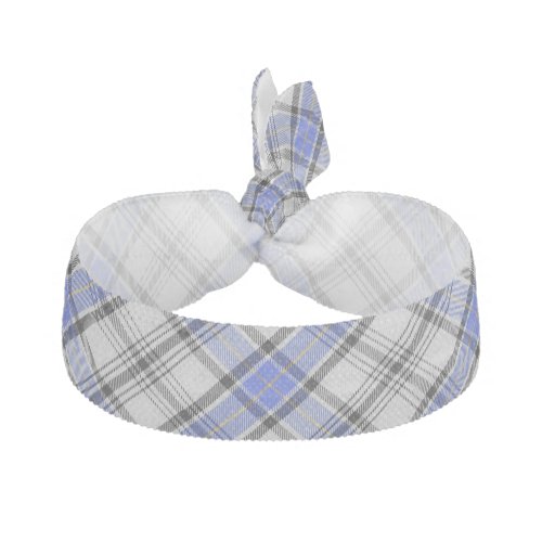 Clan Hannay Scottish Accents White Blue Tartan Hair Tie