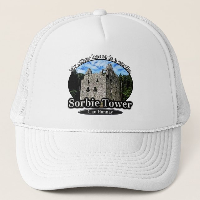 Clan Hannay Sorbie Tower Castle Scotland Trucker Hat (Front)