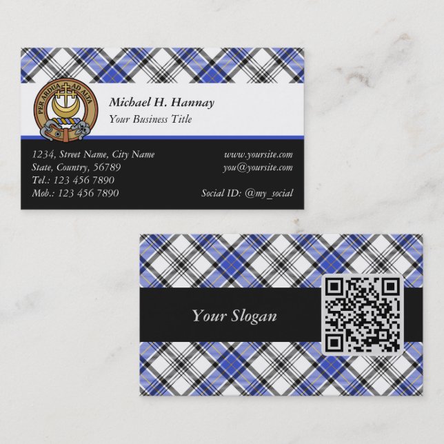 Clan Hannay Tartan Business Card (Front/Back)