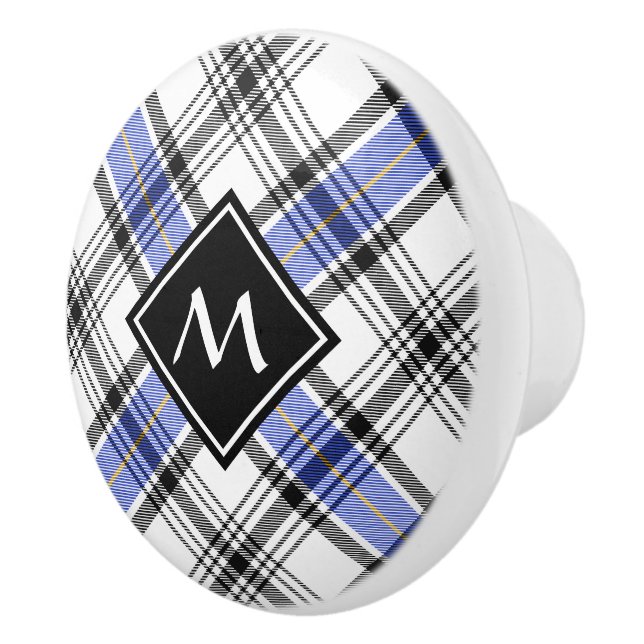 Clan Hannay Tartan Ceramic Knob (Right)
