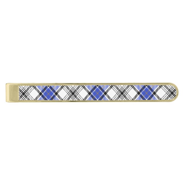 Clan Hannay Tartan Gold Finish Tie Bar (Front)
