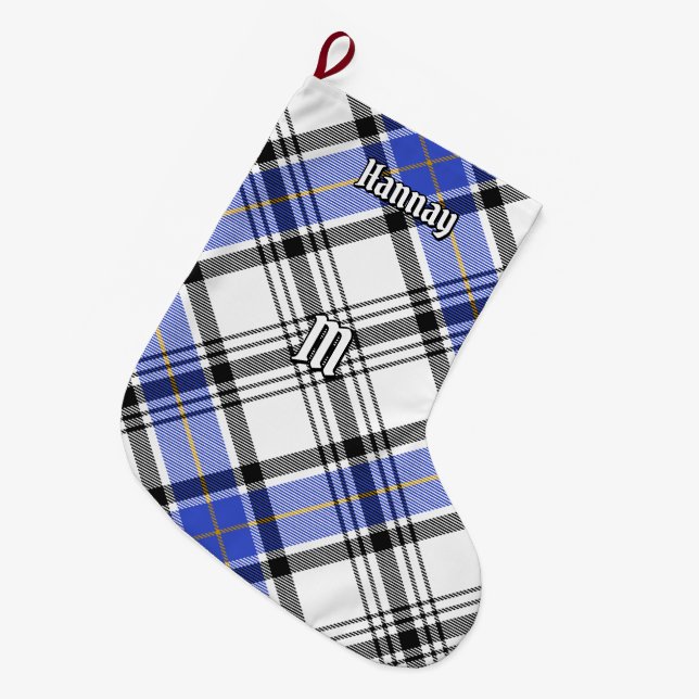 Clan Hannay Tartan Large Christmas Stocking (Front (Hanging))