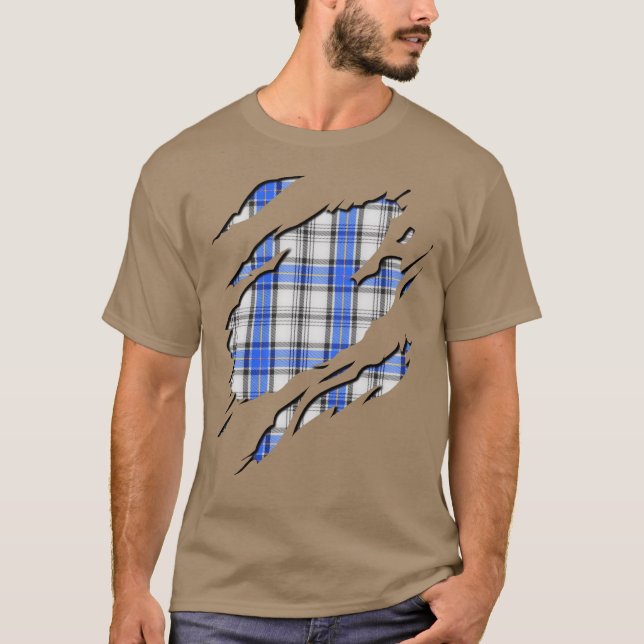 Clan Hannay Tartan Plaid Effects T-Shirt (Front)