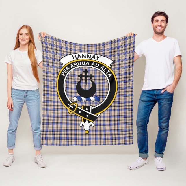 Clan Hannay Tartan Plaid Fleece Blanket (In Situ)