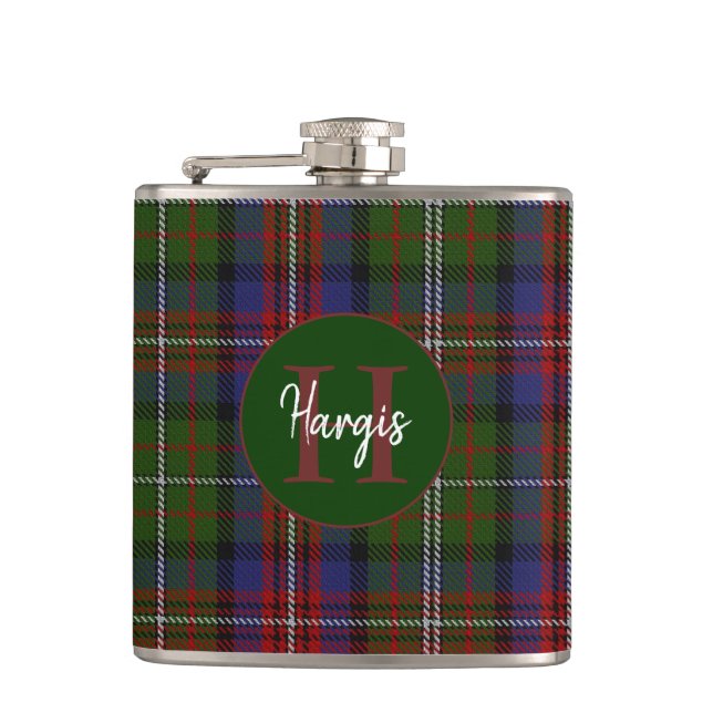 Clan Hargis Monogrammed   Flask (Front)