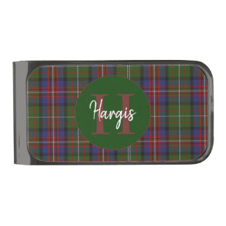 Clan Hargis Monogrammed Gunmetal Finish Money Clip
