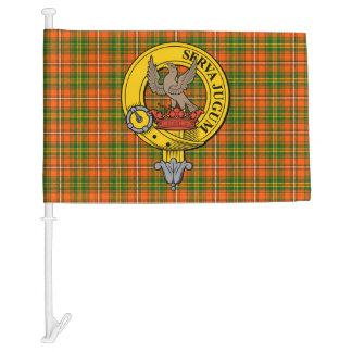 Clan Hay ancient tartan window flag with badge