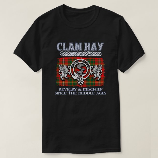 Clan Hay crest Scottish clans Scottish surname T-Shirt (Design Front)