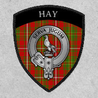 Clan Hay Crest & Tartan Shield Patch