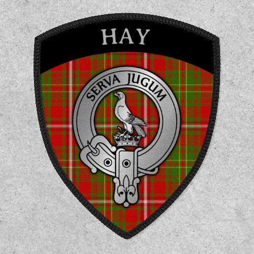 Clan Hay Crest  Tartan Shield Patch