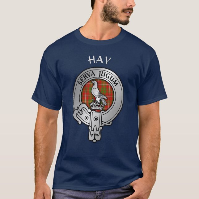 Clan Hay Crest & Tartan T-Shirt (Front)