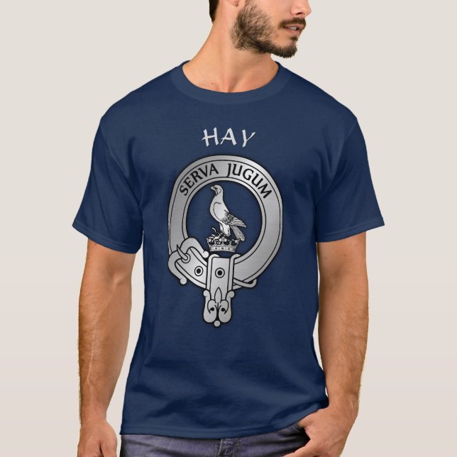 Clan Hay Crest & Tartan T-Shirt (Front)