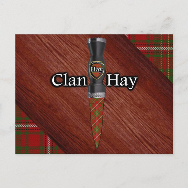 Clan Hay Tartan Sgian Dubh Blade Postcard (Front)