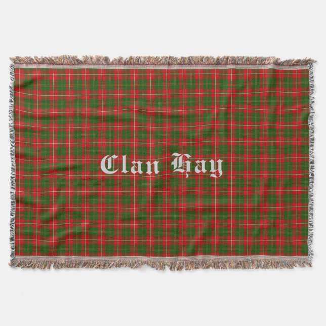 Clan Hay Tartan Throw Blanket (Front)