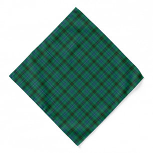 Clan Henderson Bright Green, Blue and Black Tartan Bandana