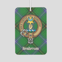 Clan Henderson Crest over Tartan Air Freshener