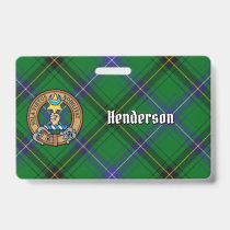 Clan Henderson Crest over Tartan Badge