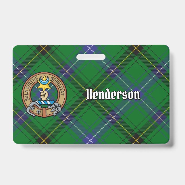 Clan Henderson Crest over Tartan Badge (Front)