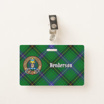 Clan Henderson Crest over Tartan Badge