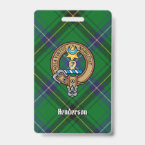 Clan Henderson Crest over Tartan Badge