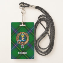 Clan Henderson Crest over Tartan Badge