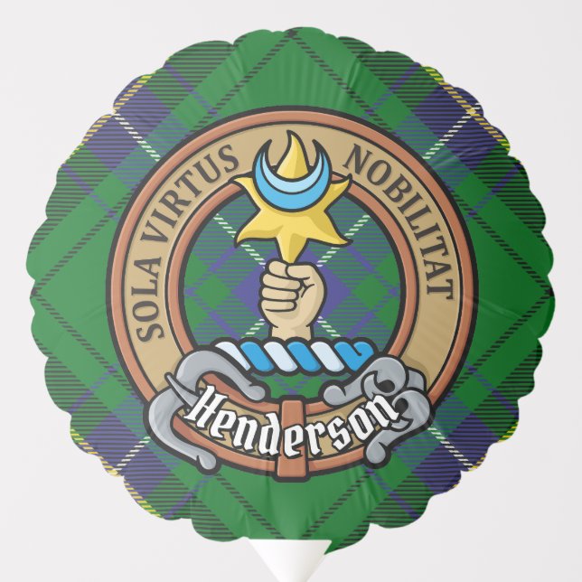 Clan Henderson Crest over Tartan Balloon (Front)