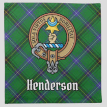 Clan Henderson Crest over Tartan Cloth Napkin