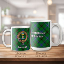 Clan Henderson Crest over Tartan Coffee Mug