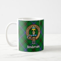 Clan Henderson Crest over Tartan Coffee Mug